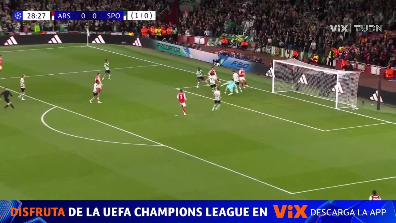 ¡Arsenal amenaza con el Gol! Inacio le mete el cuerpo a Gyokeres y evita el gol de los Gunners