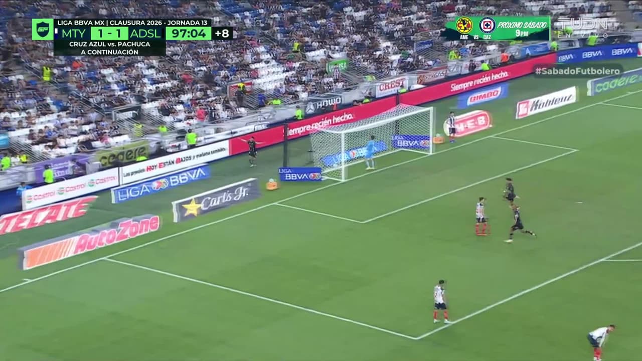 ¡Gooool de San Luis! David Rodríguez en los último minutos le está dando la victoria a su equipo