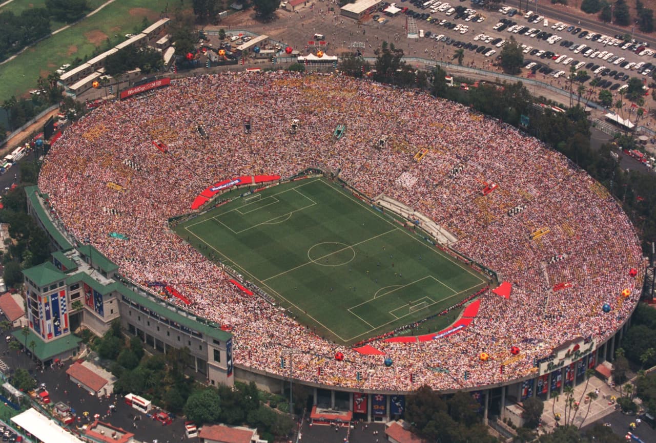 El estadio Rose Bowl en Los Angeles fue la sede de la final de Estados Unidos en 1994, con una capacidad actual de 91 mil espectadores.