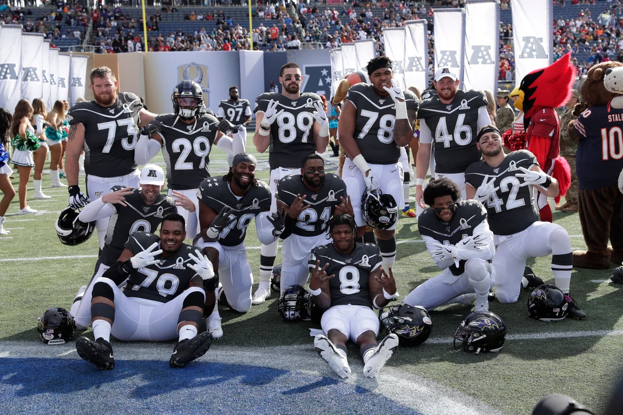 Baltimore Ravens fue el equipo que más jugadores aportó al Pro Bowl y así celebraron la victoria.
