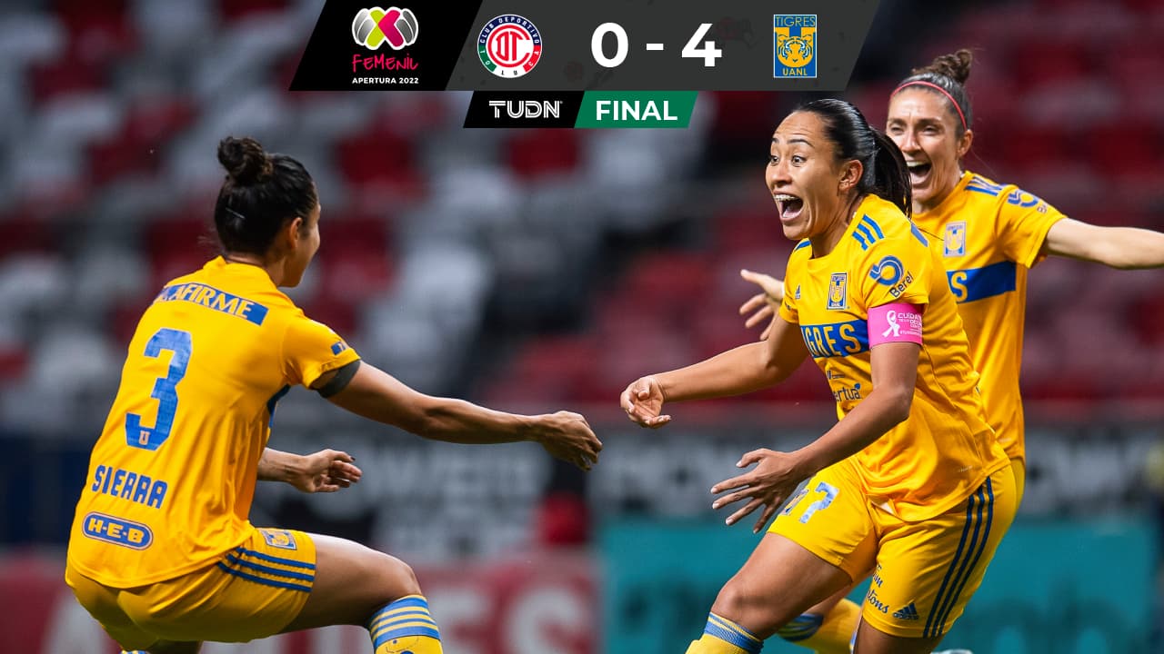 Tigres golea a Toluca y pone 'pie y medio' en Semifinales