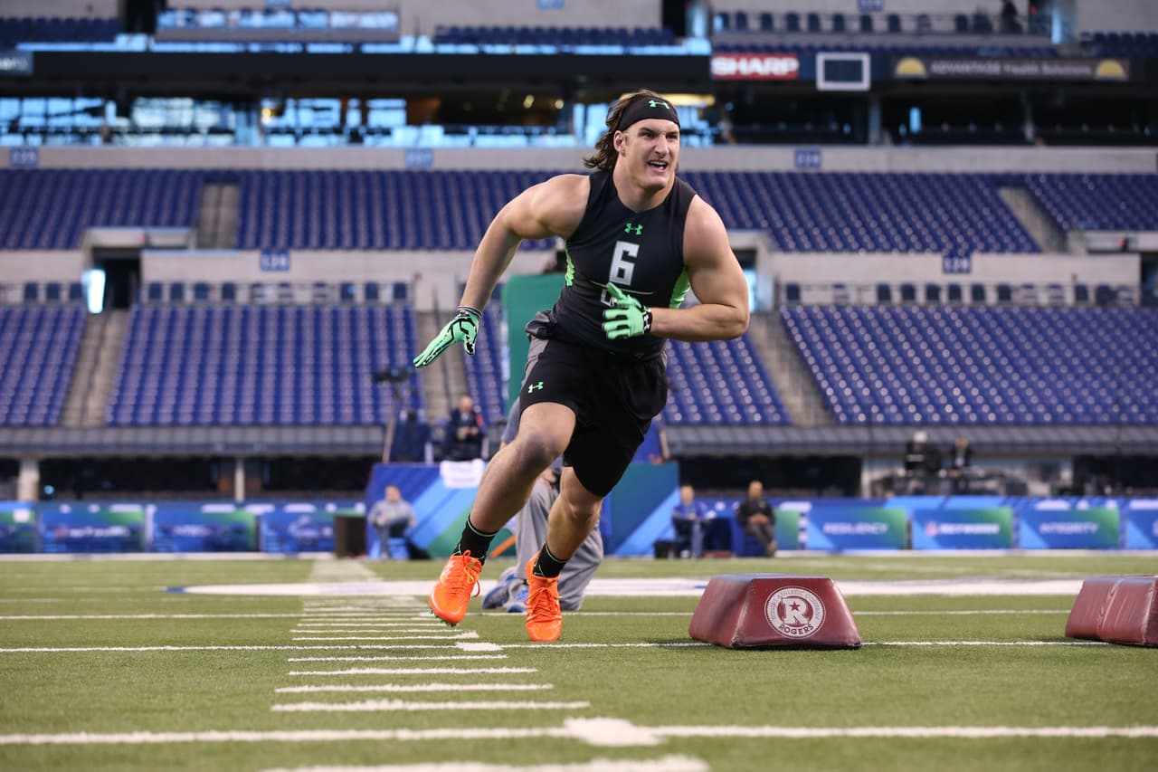 Joey Bosa dijo que decidió entrar al NFL Scouting Combine debido a que ha platicado con 13 equipos de la NFL que lo buscarían en el Draft, incluyendo los Tennessee Titans.