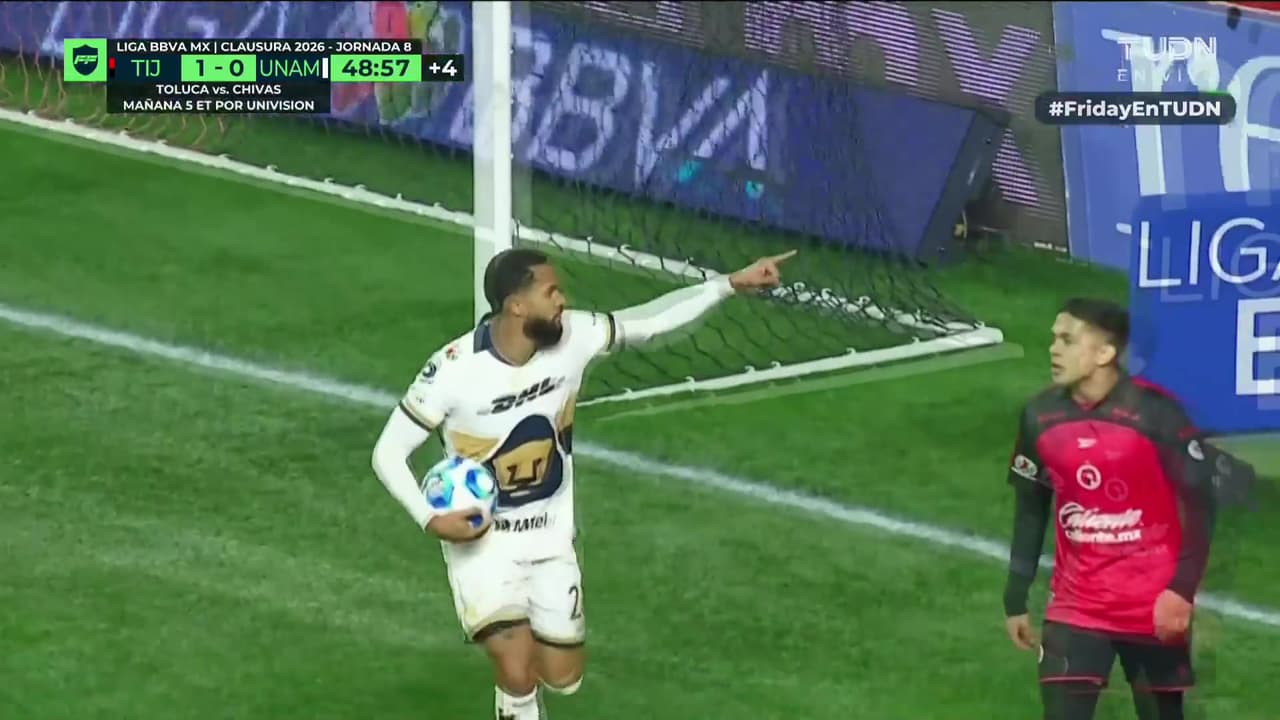 ¡Pumas lo empató! Juninho aprovecha un rebote y pone el marcador parejo otra vez