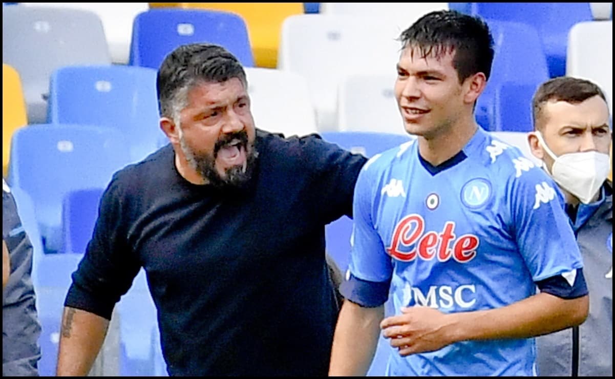 Genaro Gattuso calla a 'Chucky' Lozano en el Napoli-Udinese