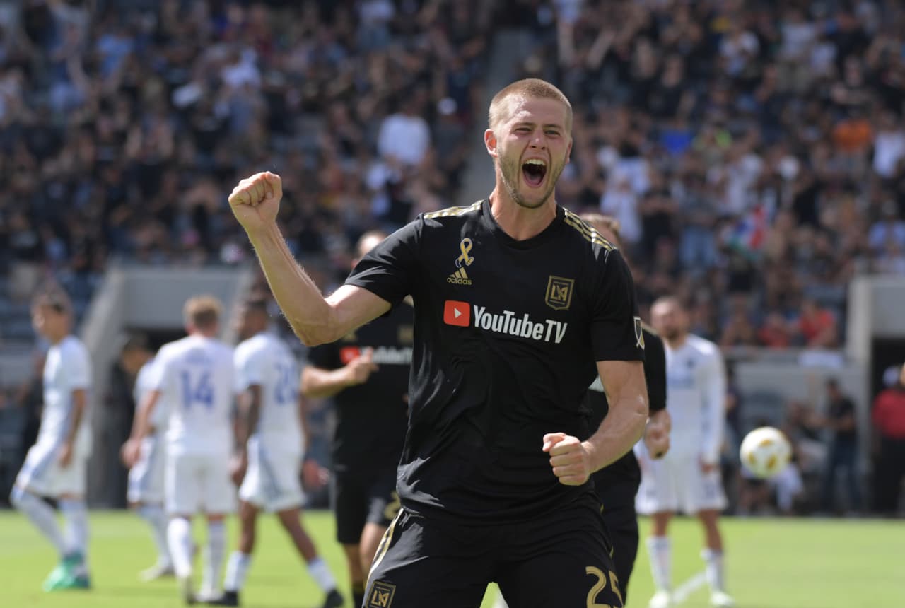 Defensor central... y goleador. Walker Zimmerman (con sendas asistencias de Carlos Vela) anotó los dos tantos de la victoria de LAFC por 2-0 sobre San Jose Earthquakes. (USA Today Images)