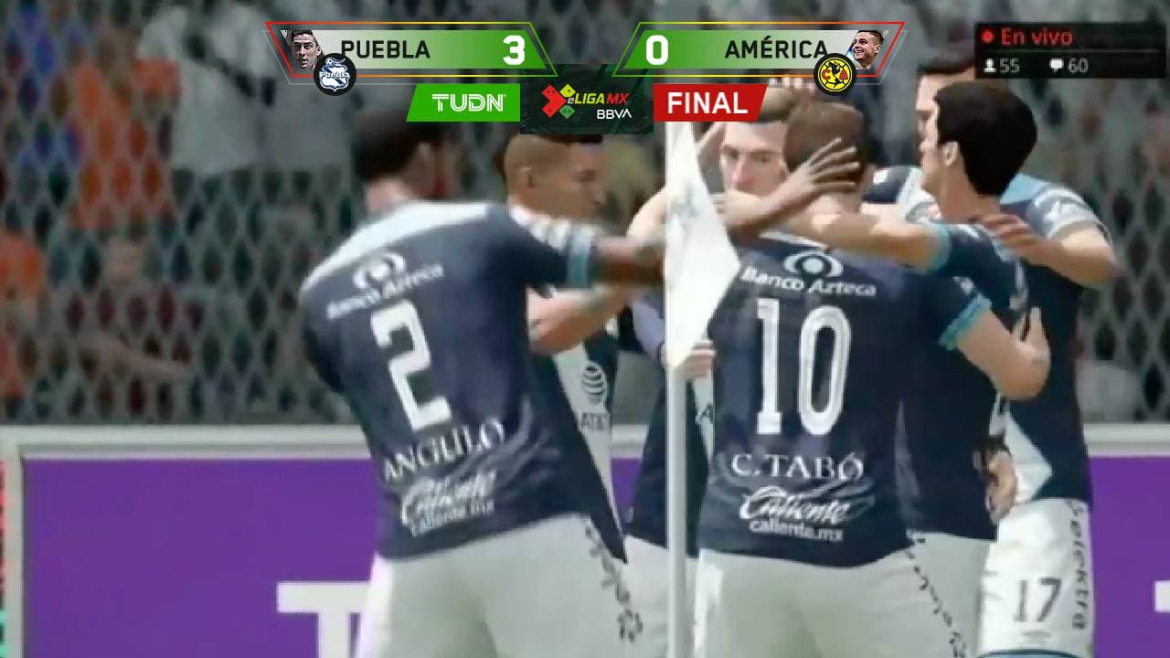 Puebla le dio un baile al América en la Jornada 1 de la eLiga MX