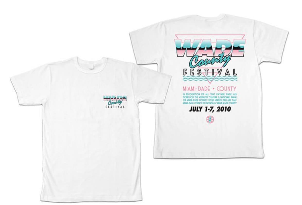 Las camisetas como estas también estarán disponibles para la despedida de Wade como un símbolo deportivo de la ciudad de Miami.