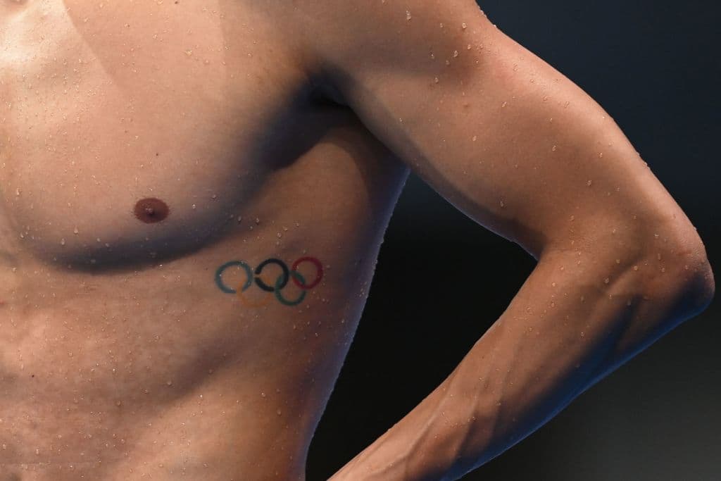 Un nadador suizo en la prueba 4x200m estilo libre.