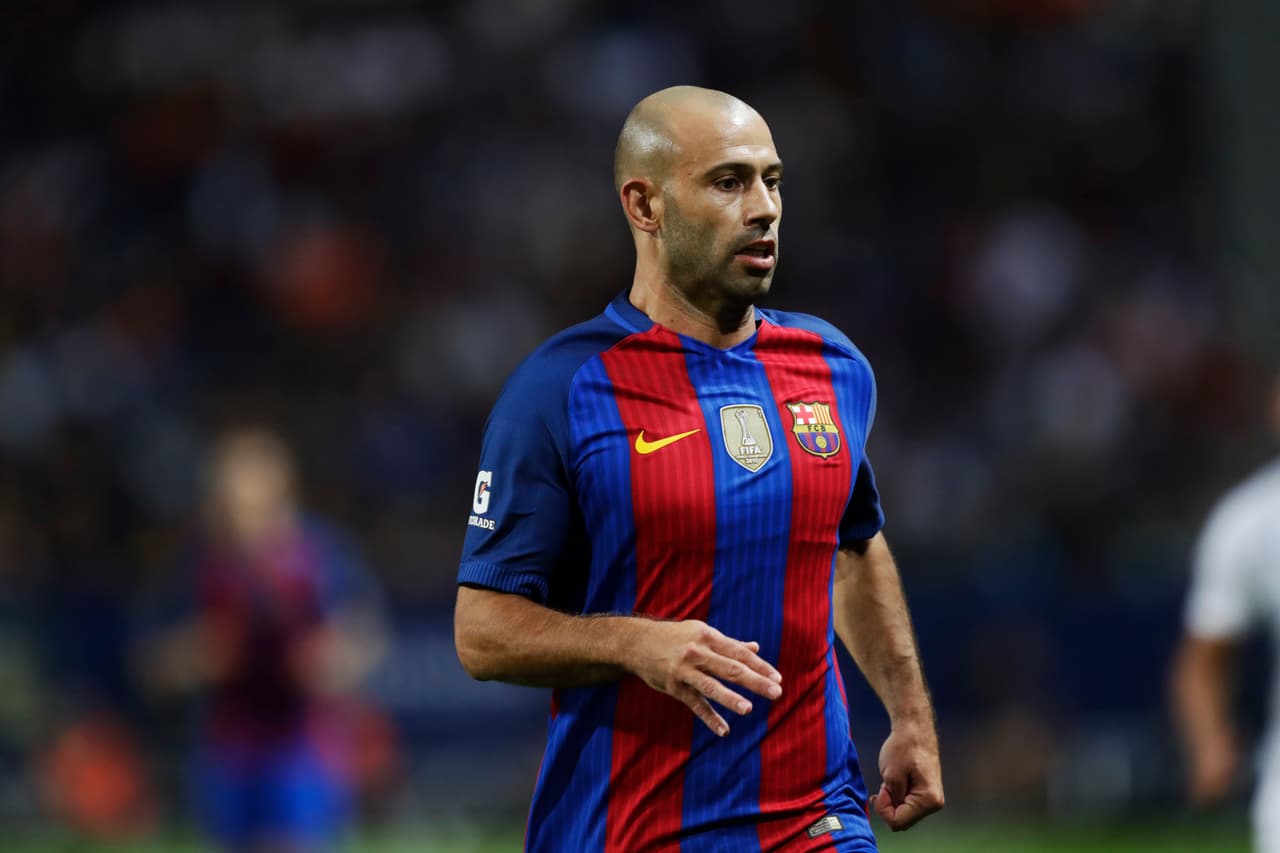 SOLNA, SWEDEN - AUGUST 03: Javier Mascherano of FC Barcelona during the Pre-Season Friendly between Leicester City FC and FC Barcelona at Friends arena on August 3, 2016 in Solna, Sweden. (Photo by Nils Petter Nilsson/Ombrello/Getty Images)