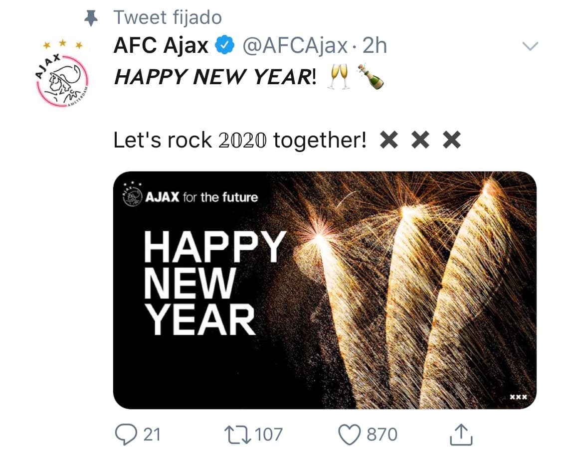 Jugadores entrenadores y clubes desean un gran 2020 a todos sus aficionados.