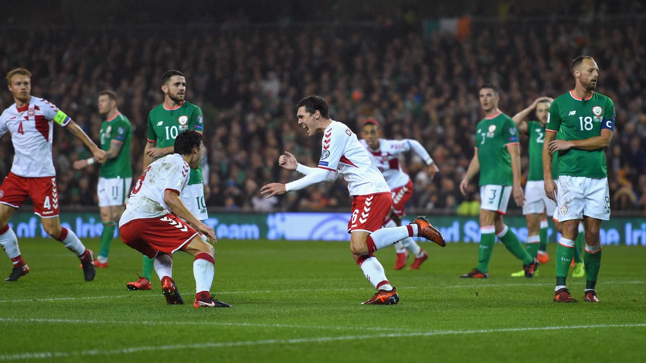 El empate 1-1 le daba la clasificación a Dinamarca y obligaba a Irlanda a ir en busca del triunfo.