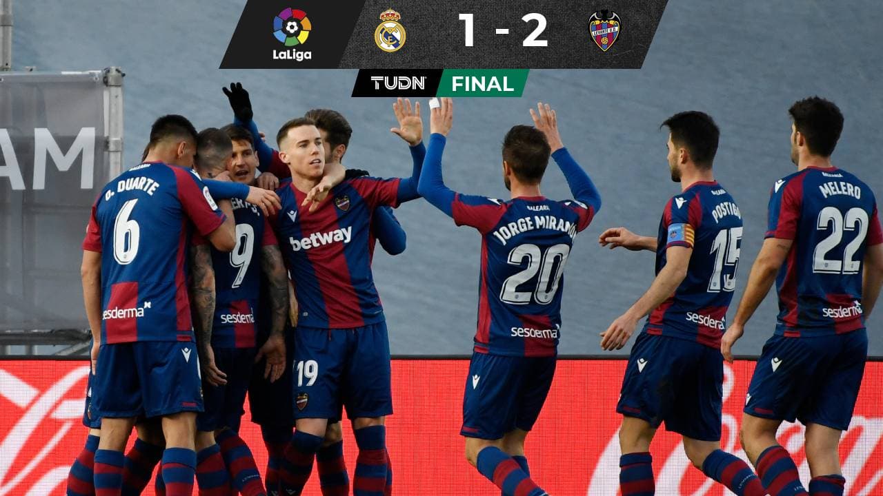 Real Madrid 1-2 Levante, LaLiga: Videos, goles y resumen