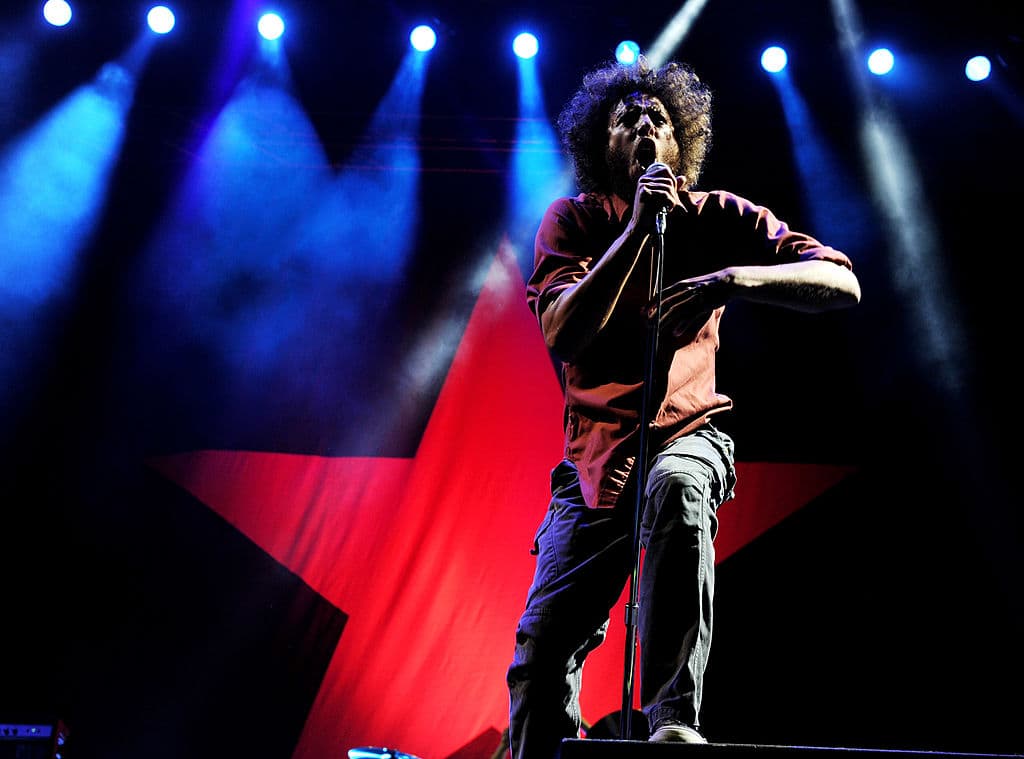 LOS ANGELES, CA - JULY 30: Singer Zack de la Rocha of Rage Against the Machine performs at L.A. Rising at the L.A. Memorial Coliseum on July 30, 2011 in Los Angeles, California. (Photo by Kevin Winter/Getty Images)