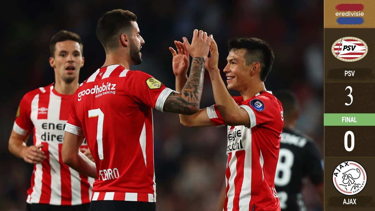 Con gol del ‘Chucky’, PSV goleó 3-0 al Ajax en el clásico y es más líder que nunca en Holanda