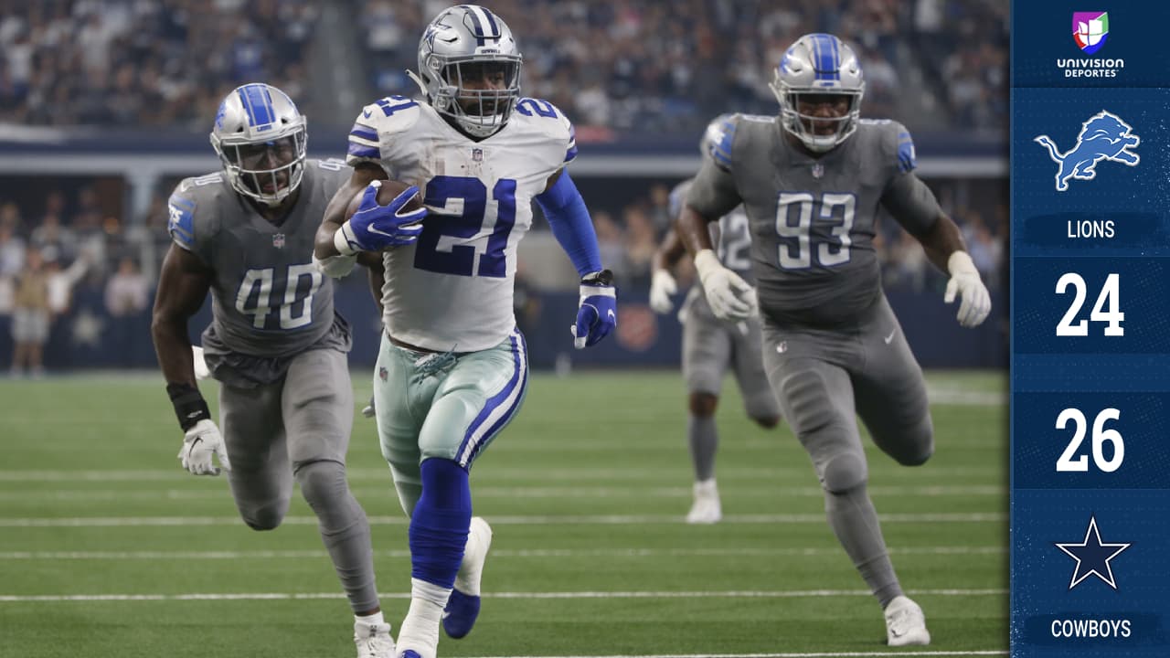 Dallas sufre pero derrota a Detroit con partidazo de Zeke Elliott