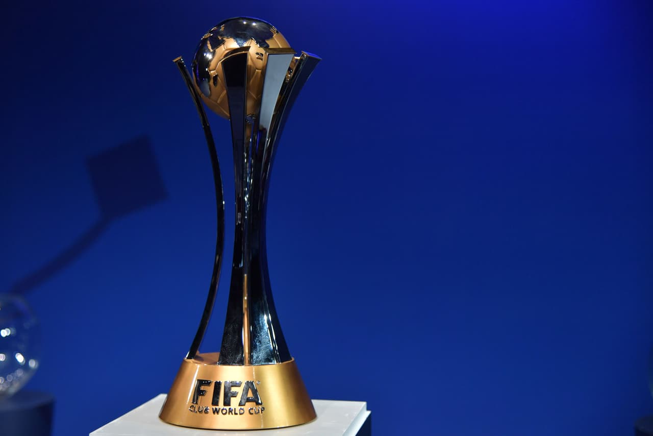 The official trophy is seen on display during the official draw of the FIFA Club World Cup UAE 2017 football tournament in Abu Dhabi on October 9, 2017. The tournament will be held in Abu Dhabi and Al-Ain from December 6 to 16. / AFP PHOTO / GIUSEPPE CACACE (Photo credit should read GIUSEPPE CACACE/AFP/Getty Images)