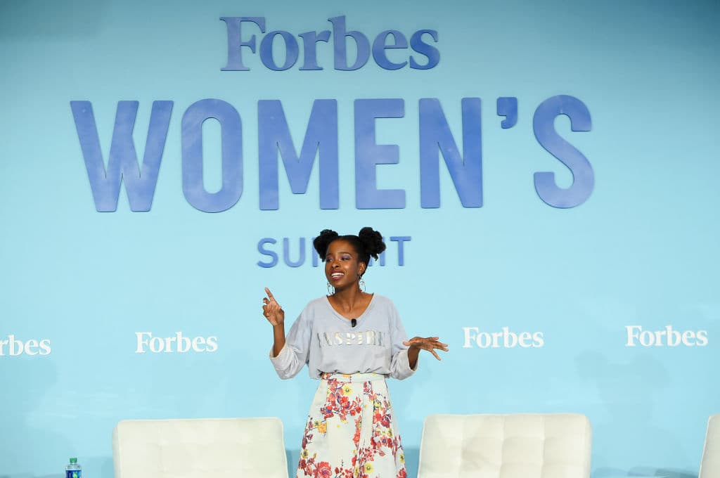 NEW YORK, NEW YORK - JUNE 18: Amanda Gorman speaks during the 2019 Forbes Women's Summit at Pier 60 on June 18, 2019 in New York City. (Photo by Jamie McCarthy/Getty Images)