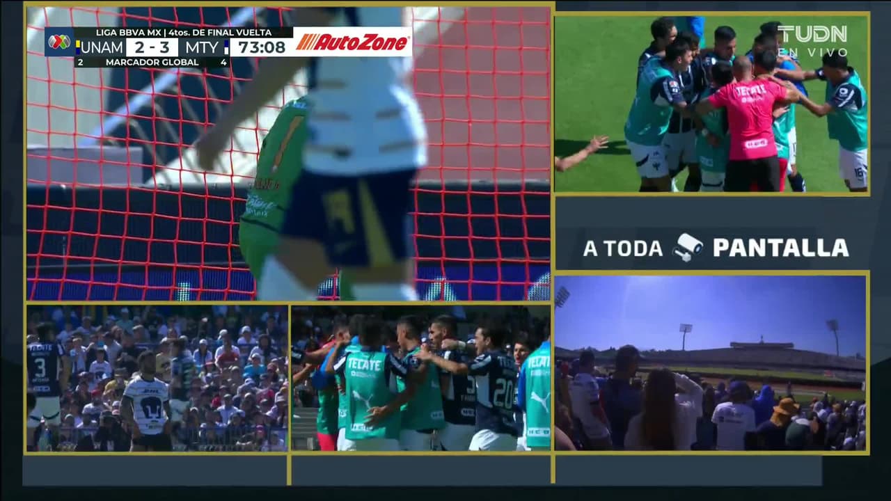 ¡GOL!  anota para Monterrey. Germán Berterame