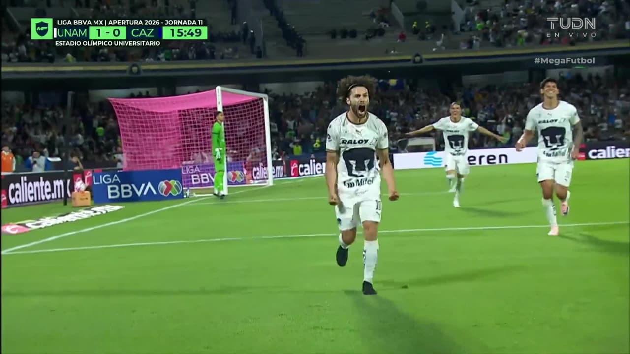 ¡Enfermo golazo del 'Chino' Huerta! La puso en el ángulo sin nada que hacer para Mier