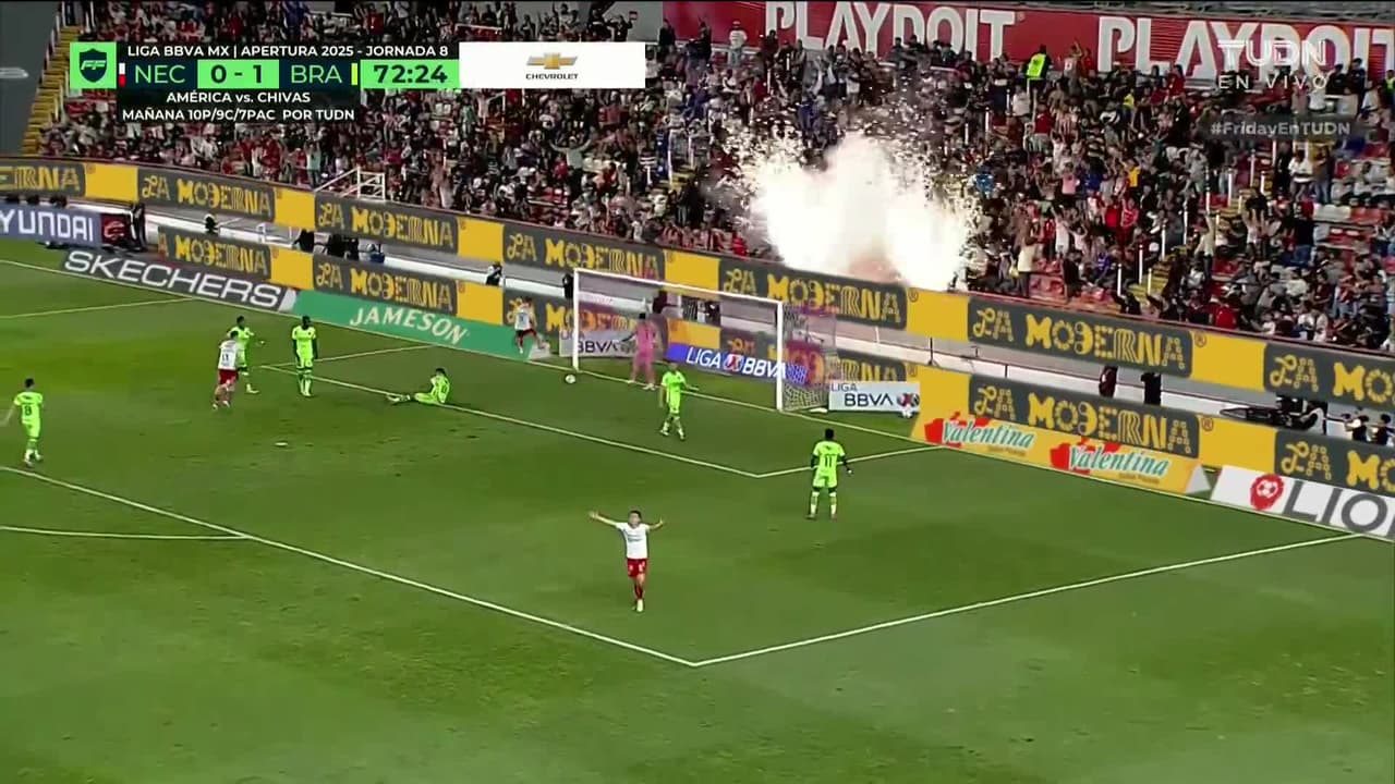 ¡Gol de Necaxa! Remate poderoso de Badaloni para el empate ante Bravos