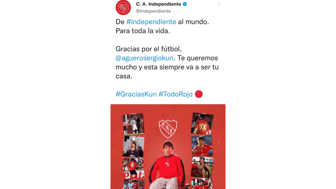 El mundo del futbol se despide de un grande, Sergio 'Kun' Agüero anunció su retiro de las canchas por problemas cardiacos, lo cual causó reacciones en redes. Compañeros de cancha, equipos y fanáticos, le dedicaron palabras, imágenes y videos por su gran trayectoria, su talento y, sobre todo, por su calidad. humana, ¡hasta luego, Kun!