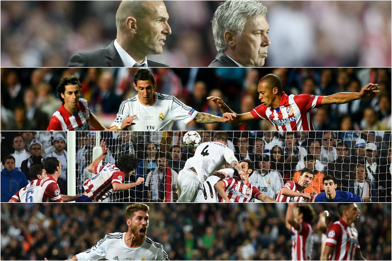 Poco después el Real Madrid viviría uno de los mejores capítulos de su historia reciente bañándose de gloria frente al Atlético de Madrid en la Final de la Champions League 2014 donde Zidane estuvo presente. Los Colchoneros ganaban 1-0 hasta el minuto 93 cuando Sergio Ramos se alzó en el área y remató de cabeza anotando un golazo que mandó la definición a tiempo extra.