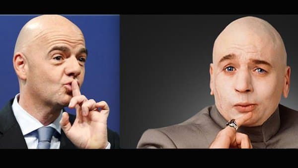 incluso compararon los gestos de Infantino con los del villano Doctor Evil.