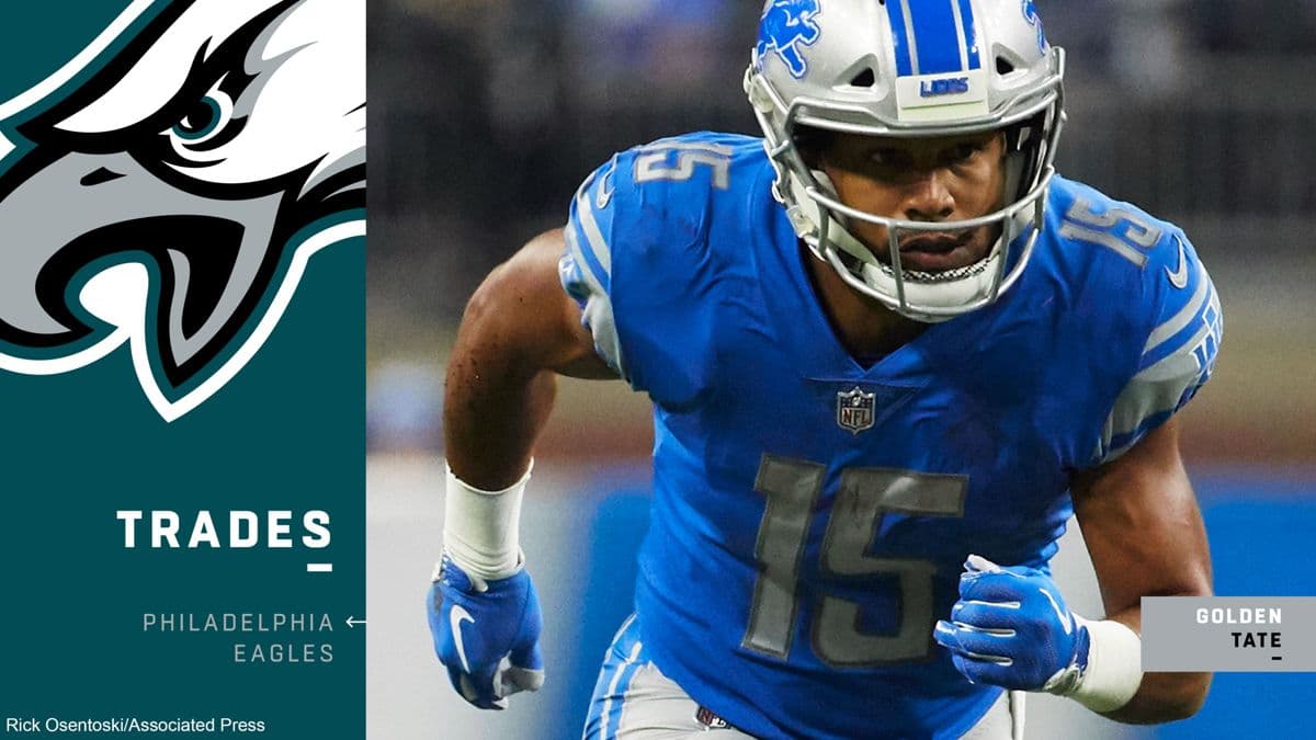 Golden Tate deja a los Lions y se convierte en nuevo jugador de los Philadelphia Eagles.