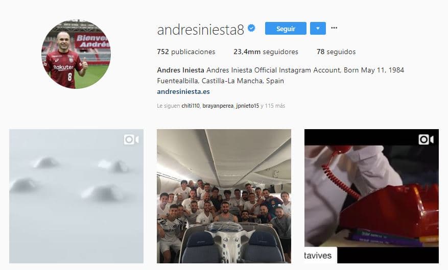 Cuenta en su perfil con 23,4 millones de seguidores.