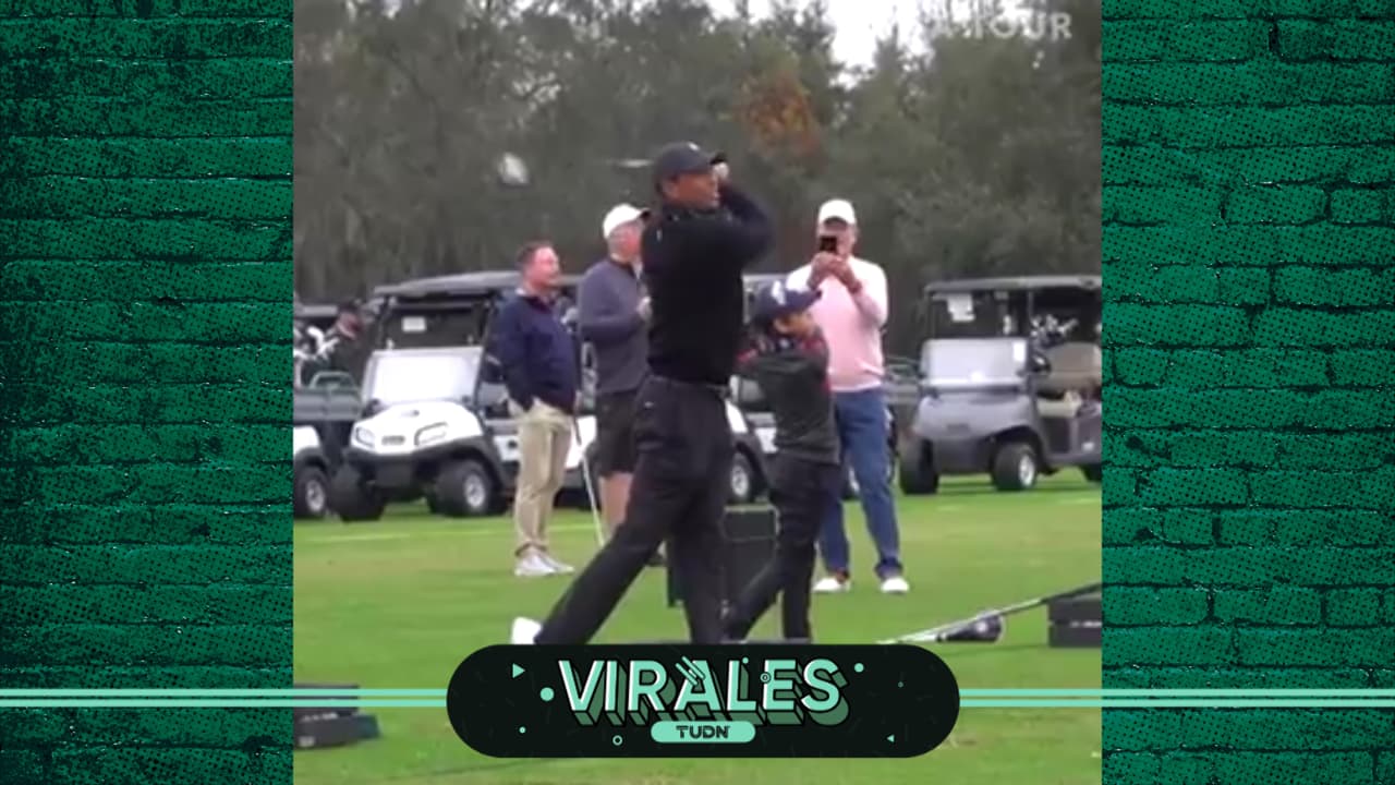 Hijo de Tiger sale pintado: el swing del hijo de Woods es igual al de su padre