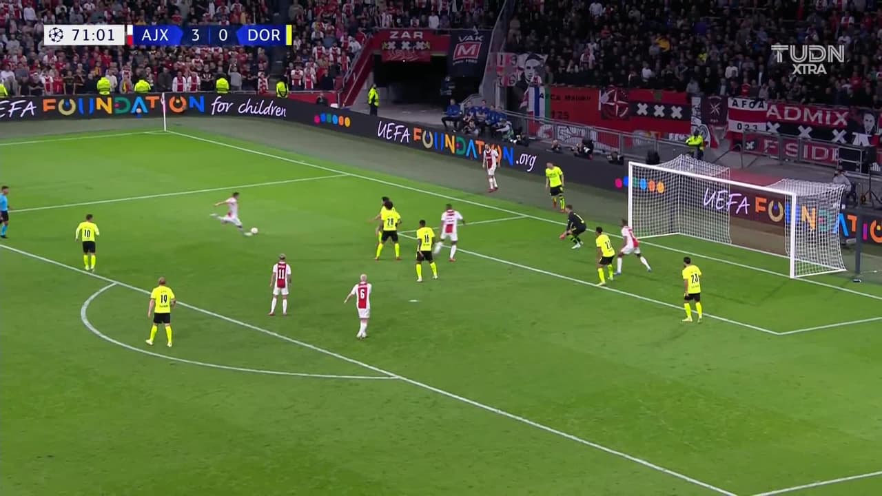 ¡El cuarto del Ajax! Haller corona la goleada sobre el Dortmund