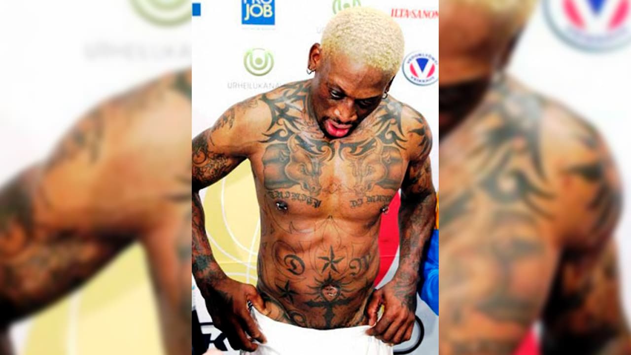 Así lucen los mejores tatuajes de Dennis Rodman.
