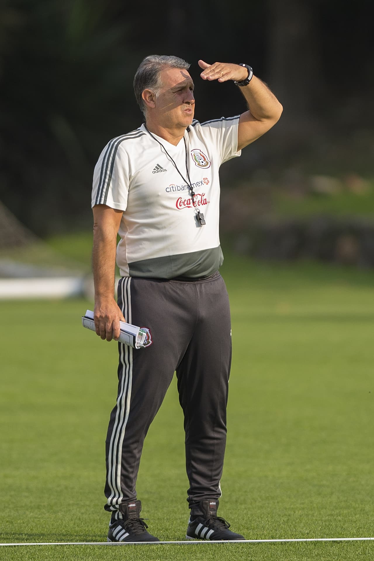 Detallista, enérgico, atento y muy dinámico se notó al argentino Gerardo Martino en su primer entrenamiento como director técnico de México en el Centro de Alto Rendimiento en la Ciudad de Mexico.