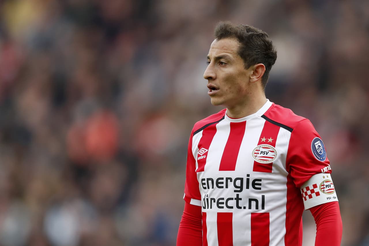 Andres Guardado of PSVduring the Dutch Eredivisie match between PSV Eindhoven and Ajax Amsterdam at the Phillips stadium on April 23, 2017 in Eindhoven, The Netherlands(Photo by VI Images via Getty Images)