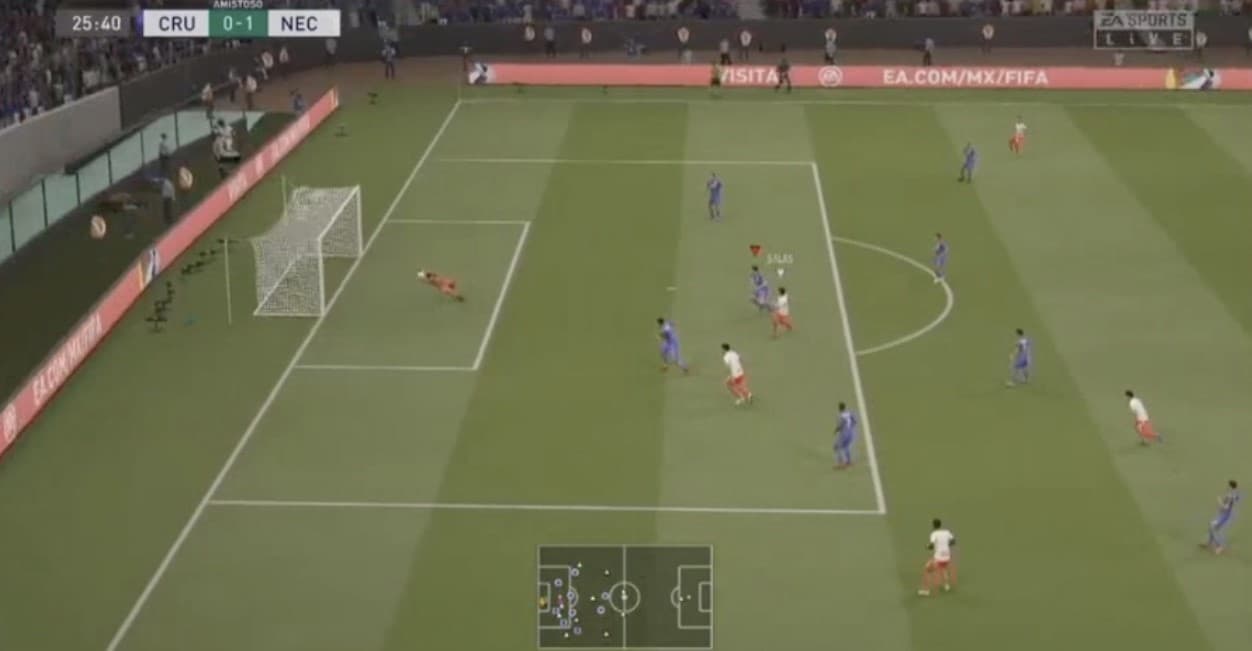 Cruz Azul no logra aguantar la ventaja y en la última jugada del partido Kevin Mercado se logra meter en el área de la Máquina para marcar el tanto del empate.