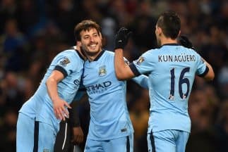 David Silva celebra su segundo gol sobre Newcastle.