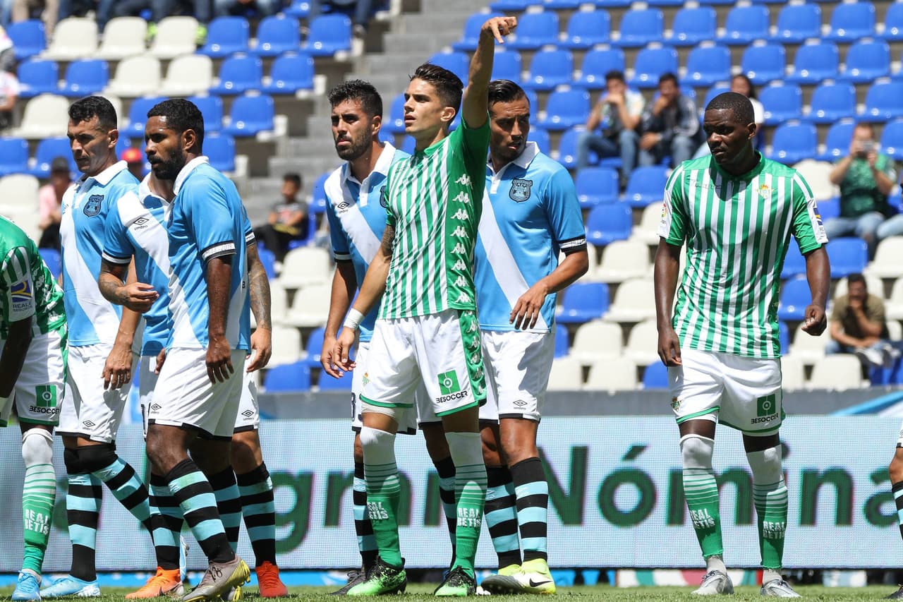 during the game Puebla (MEX) vs Real Betis (ESP), corresponding to the celebrations of the 75th Anniversary of the Puebla Club at the Cuauhtémoc Stadium, on July 28, 2019. <br><br> durante el partido Puebla (MEX) vs Real Betis (ESP), correspondinte a los festejos del 75 Aniversario del Club Puebla en el Estadio Cuauhtémoc, el 28 de Julio de 2019.