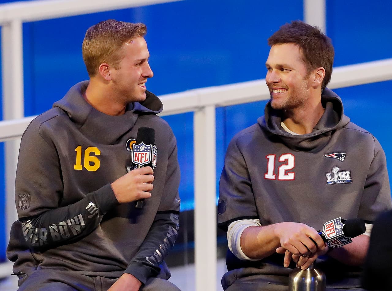 Jared Goff no tuvo empacho en revelar su respeto y admiración por Tom Brady, quien será su antagonista el domingo en el Super Bowl LIII: “Lo he admirado durante mucho tiempo".