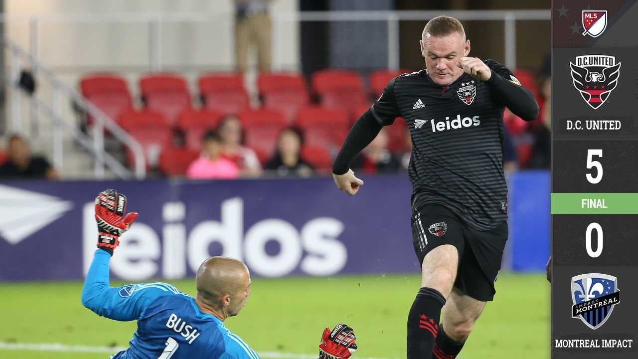 Wayne Rooney brilla y D.C. United se mantiene en la pelea aplastando al Montreal Impact