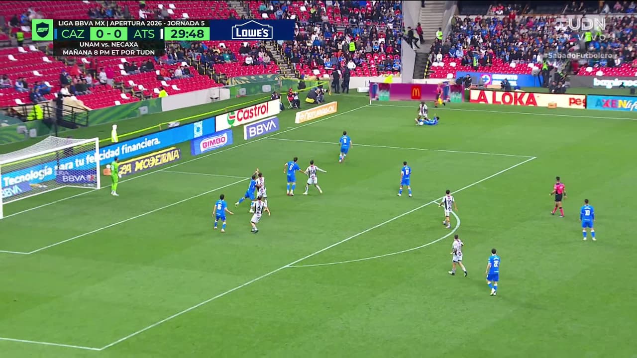 ¡GOL!  anota para Atlas. Édgar Zaldívar