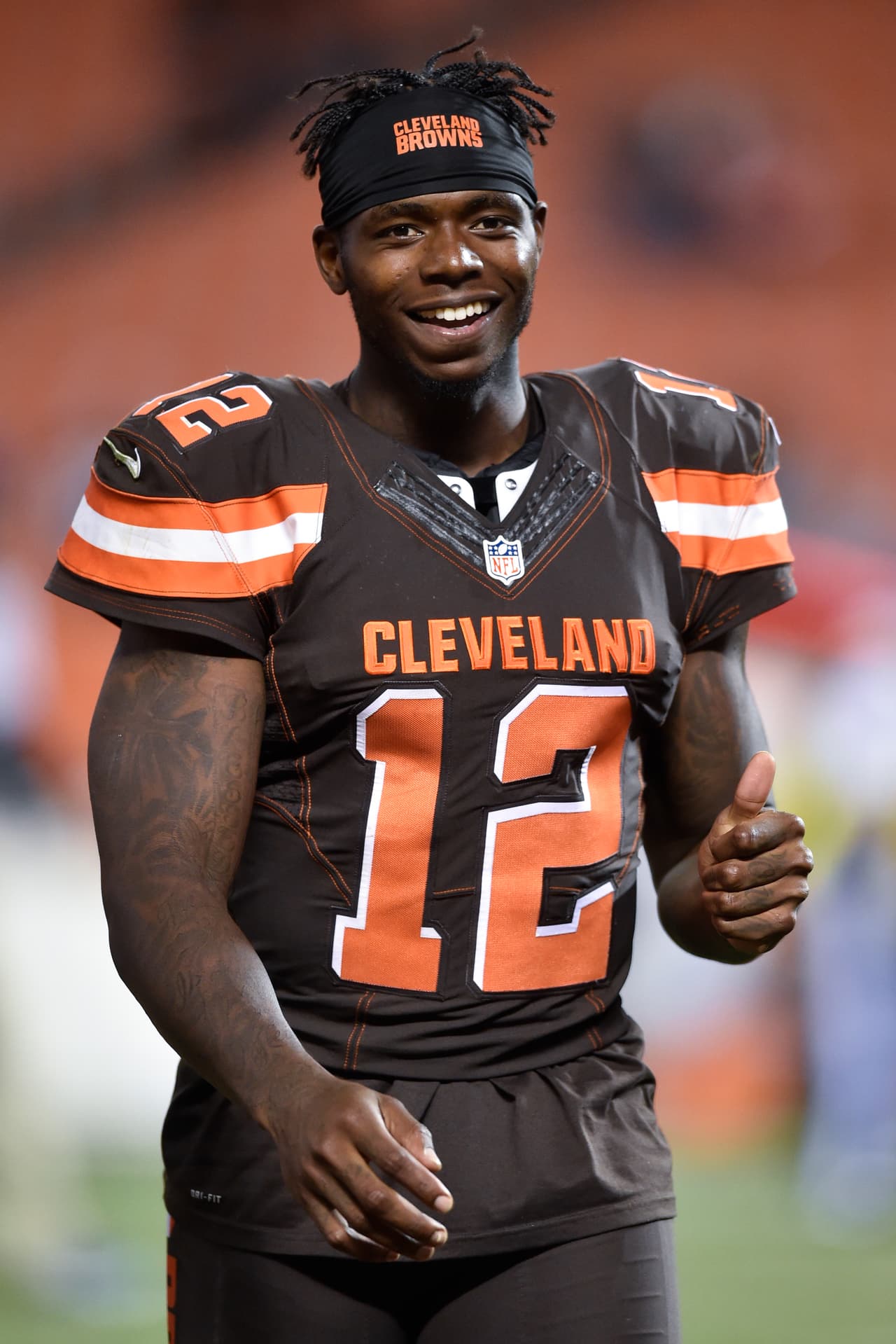 Cleveland Browns wide receiver Josh Gordon walks off the field after an NFL preseason football game, Thursday, Sept. 1, 2016, in Cleveland. The Bears won 21-7. (AP Photo/David Richard)