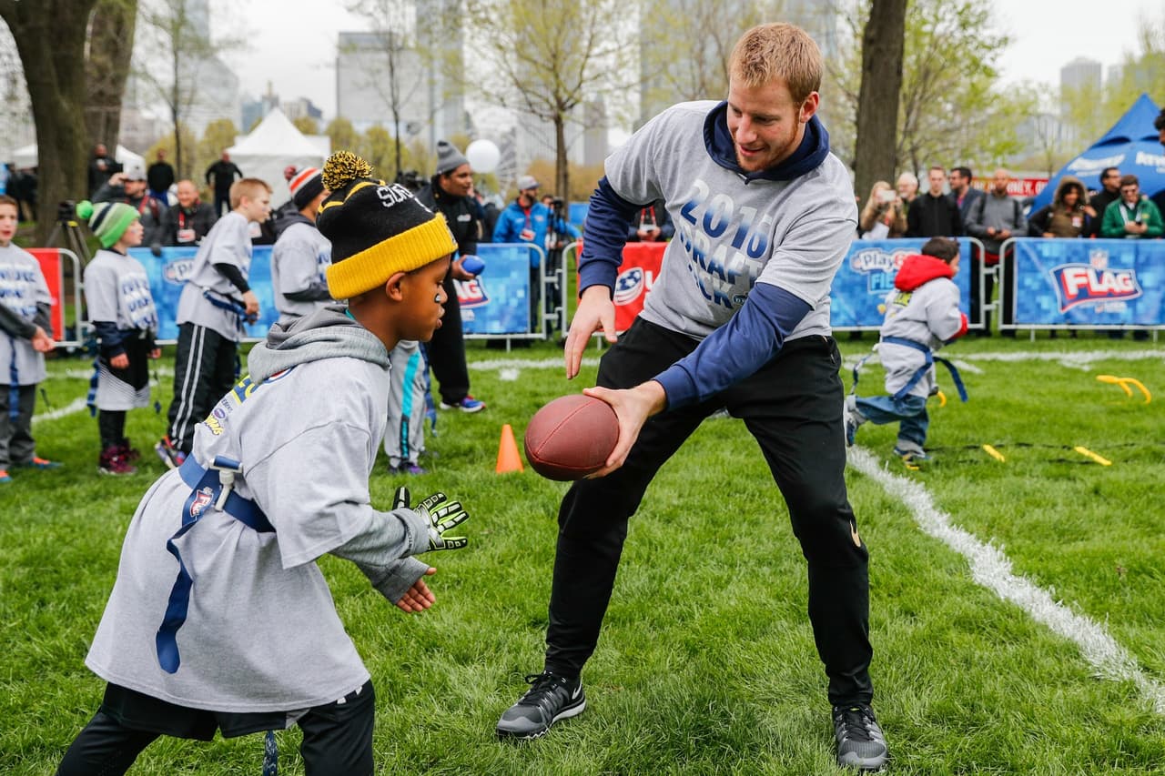 Jared Goff participó en el Play 60 en el Grant Park de Chicago el pasado 27 de abril.