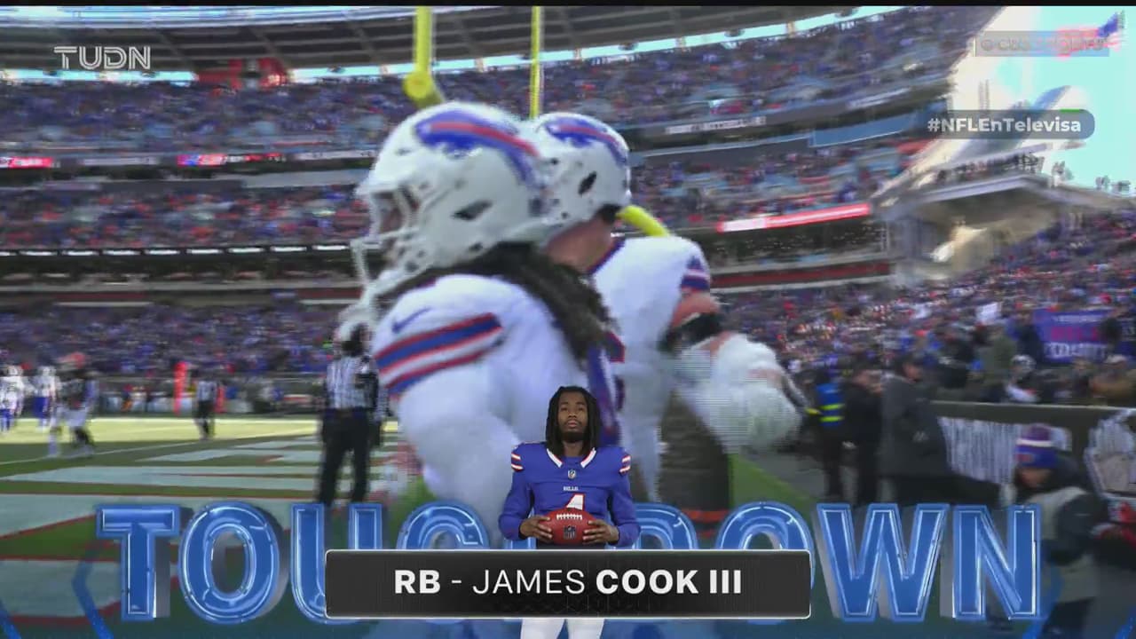 ¡Segundo touchdown de James Cook! Buffalo se despega de Cleveland