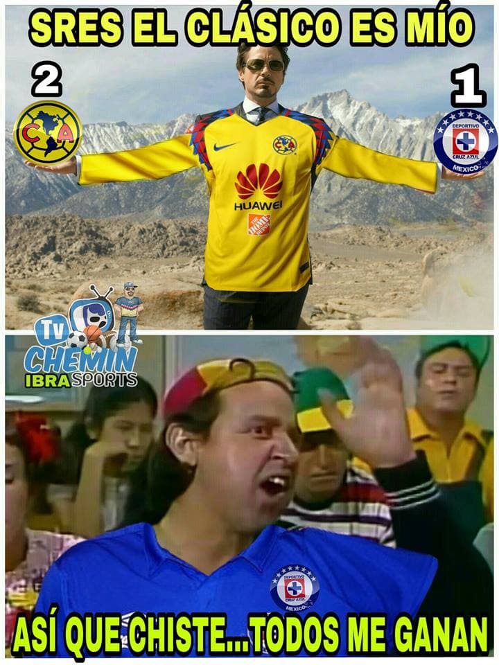 América volvió a derrotar al Cruz Azul y en internet los memes no perdieron la oportunidad de burlarse de los aficionados celestes.