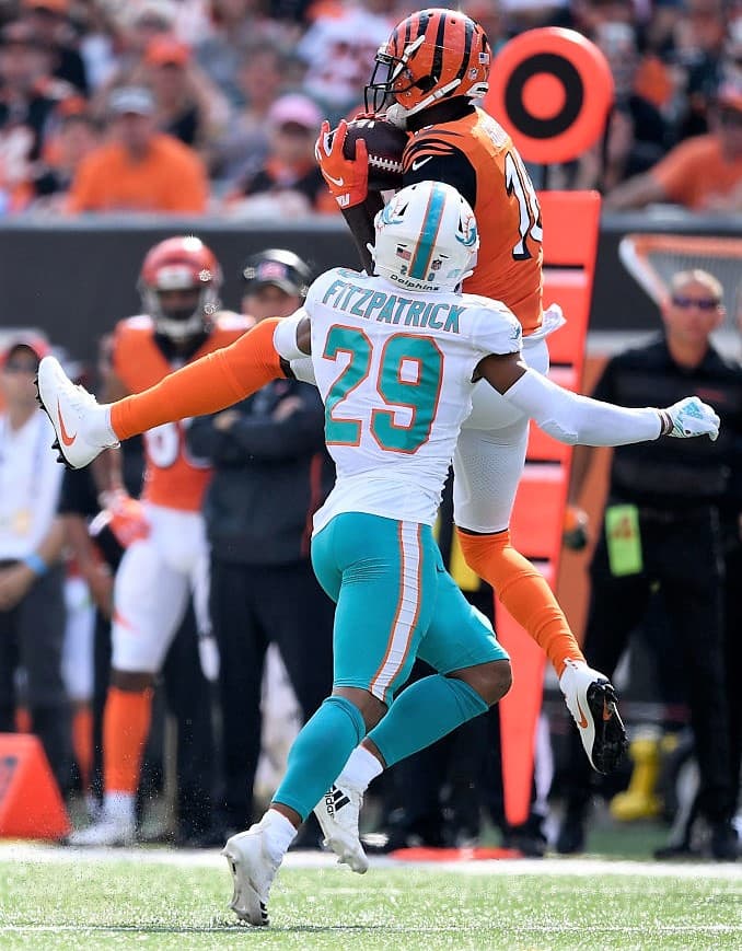 Aunque no anotó esta vez, AJ Green fue importantísimo para Cincinnati, al capturar seis pases para 112 yardas.