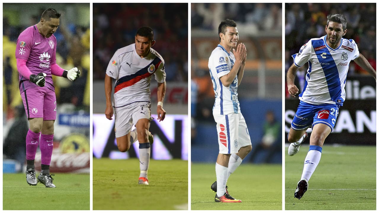 De izquierda a derecha, Moisés Muñoz, Orbelín Pineda, Hirving Lozano y Álvaro Navarro.