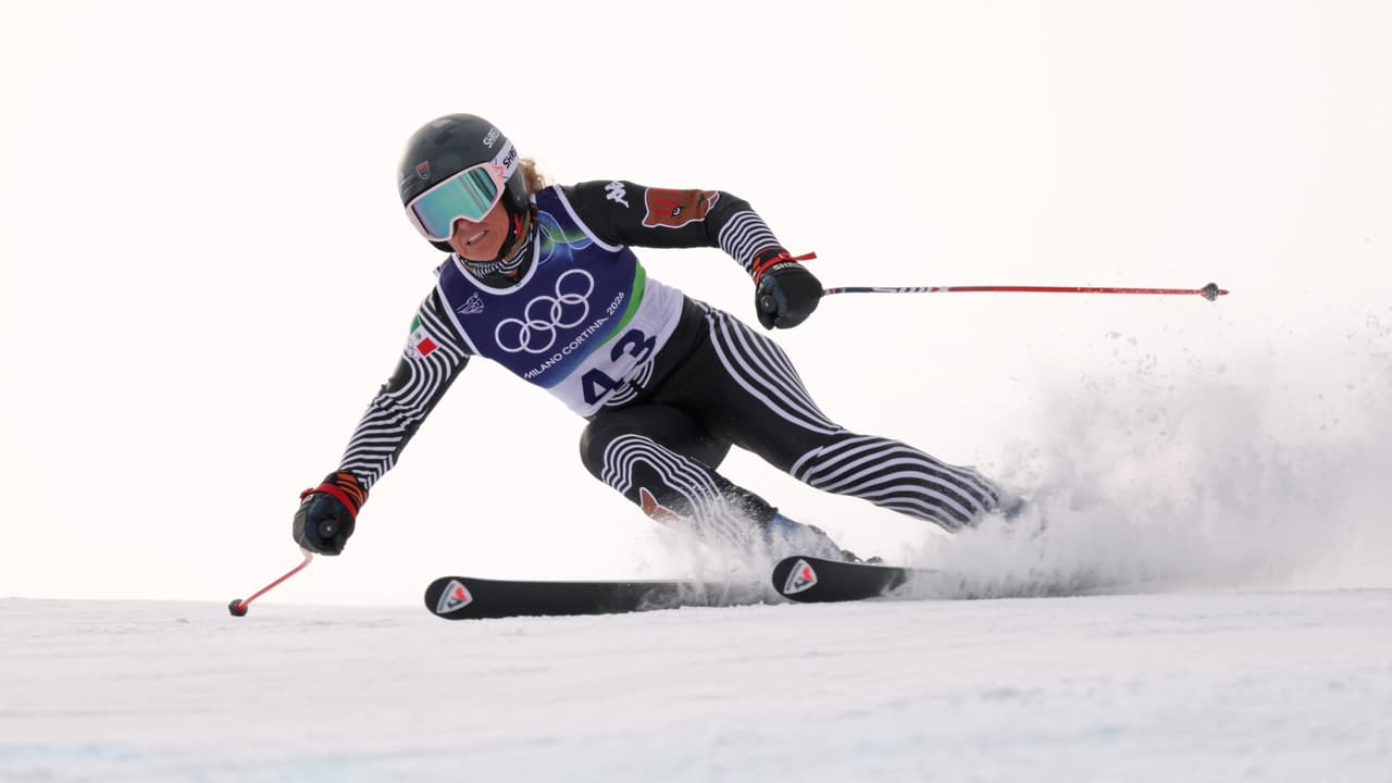 Sarah Schleper fue la última de las esquiadoras en tomar la salida.