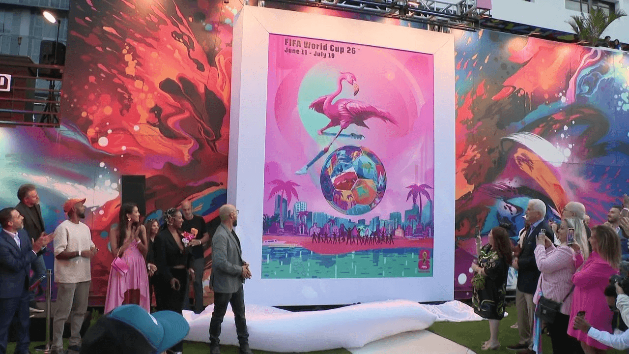 Miami recurre al rosa en póster oficial para Mundial 2026