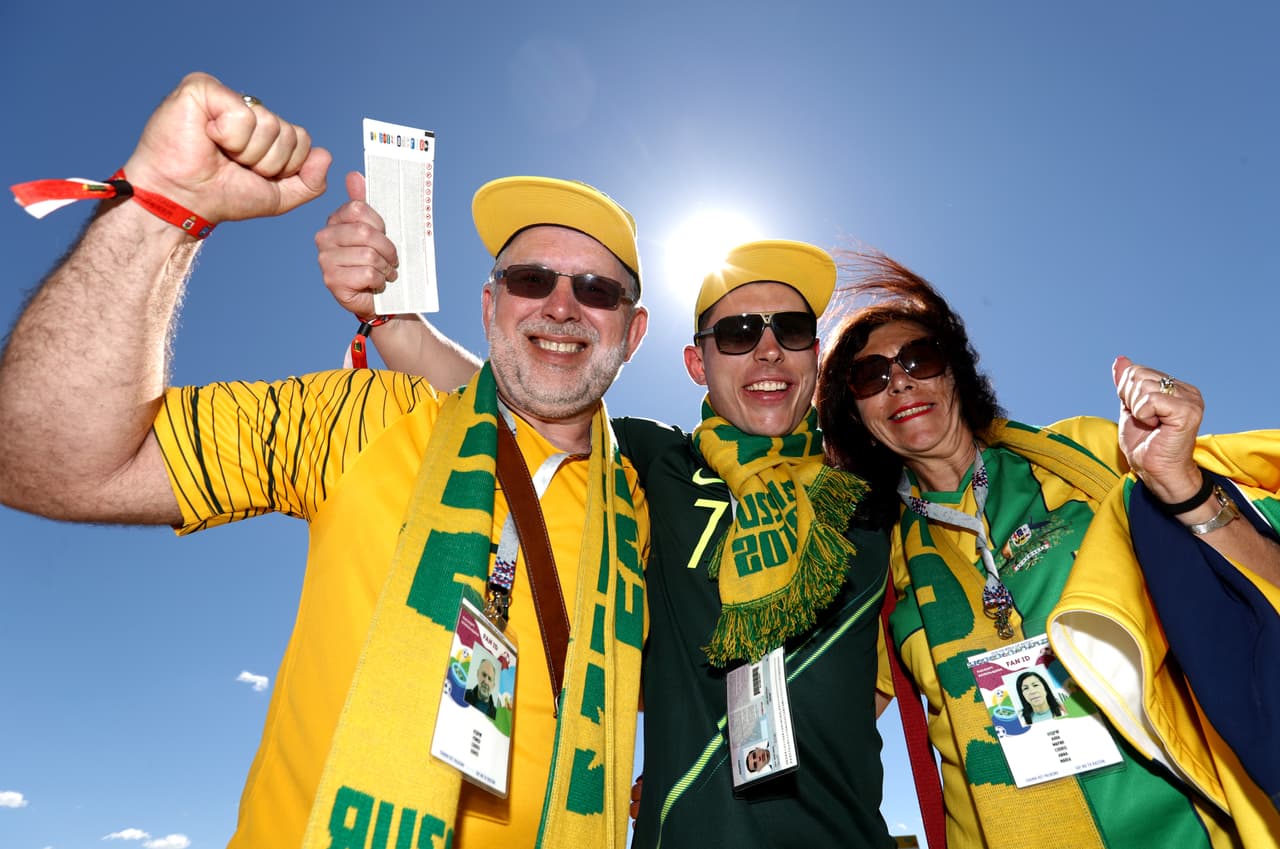 Los fanáticos pusieron todo su colorido y buena energía para el partido entre Dinamarca y Australia por el grupo C, en su segunda aparición en el Mundial de Rusia 2018.