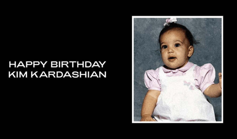 La cantante, que cumplió 40 años en septiembre, presentó una adorable foto de Kim cuando era un bebé en la página de inicio de su sitio web para conmemorar la ocasión.
